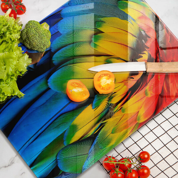 Cutting board Colorful parrots
