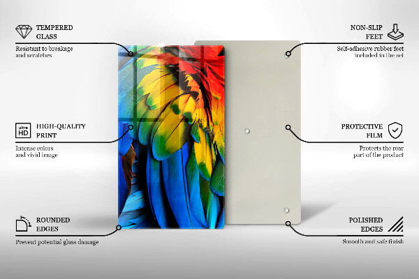 Cutting board Colorful parrots