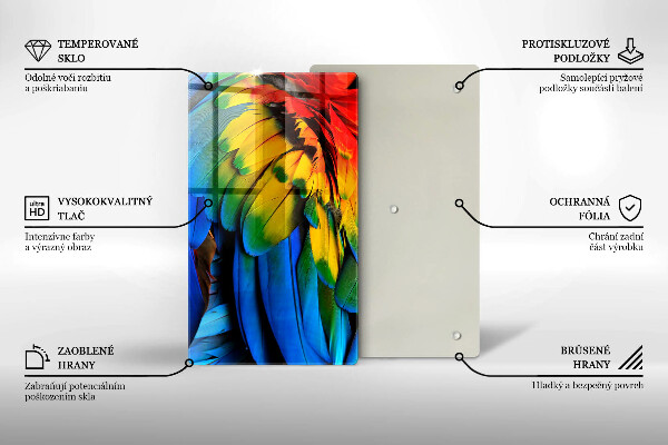 Cutting board Colorful parrots