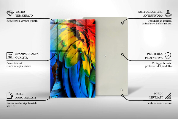 Cutting board Colorful parrots