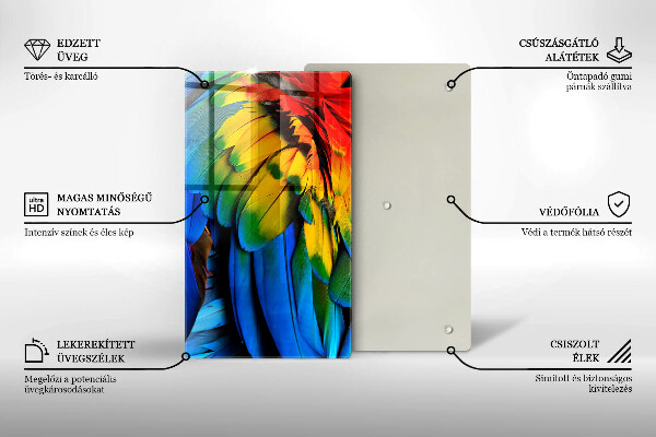 Cutting board Colorful parrots