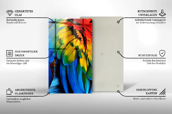 Cutting board Colorful parrots