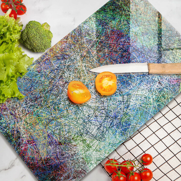 Cutting board Colorful abstraction of the line