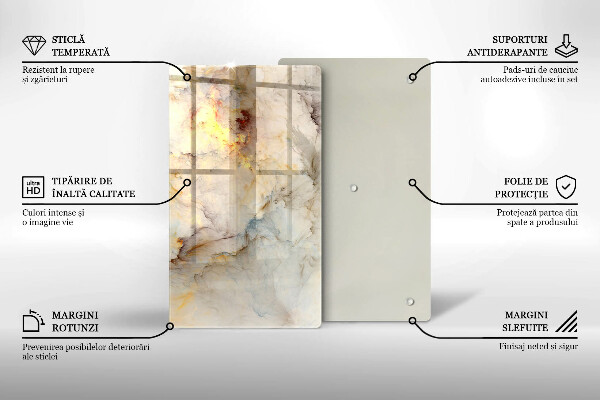 Worktop saver Marble texture with gold