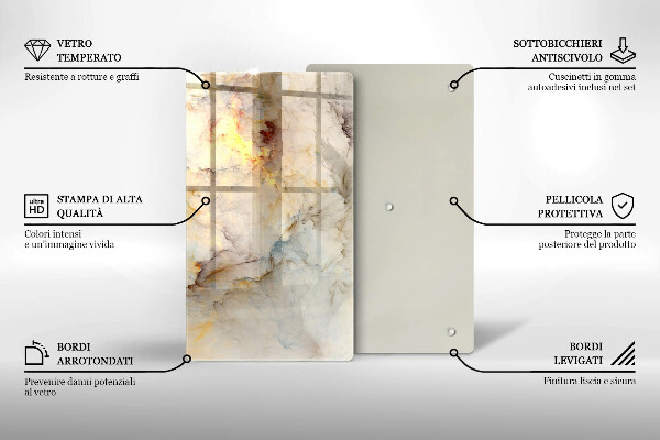 Worktop saver Marble texture with gold