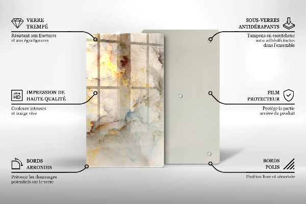 Worktop saver Marble texture with gold