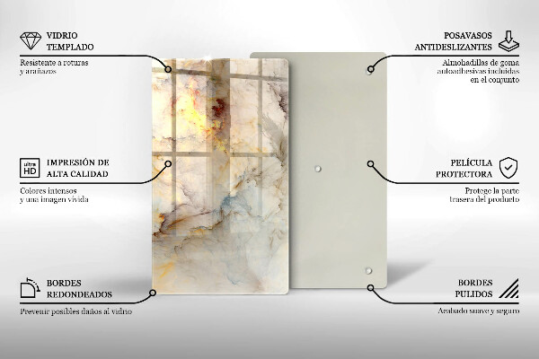 Worktop saver Marble texture with gold