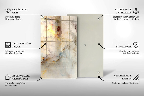 Worktop saver Marble texture with gold