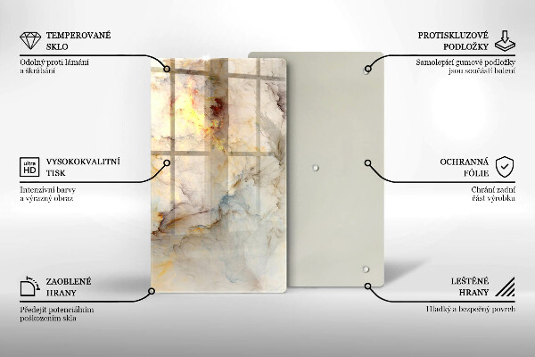 Worktop saver Marble texture with gold