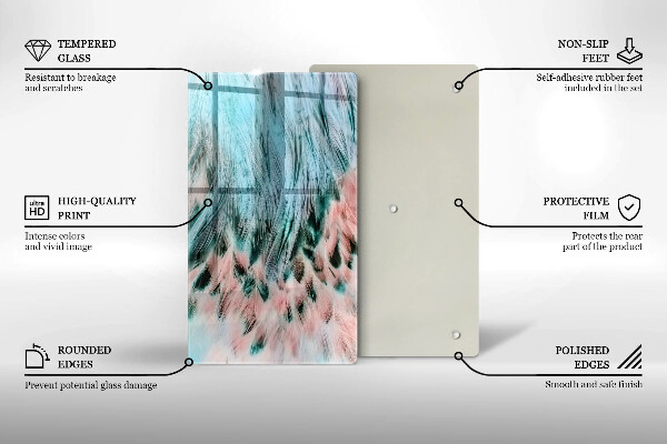 Cutting board Boho bird feathers