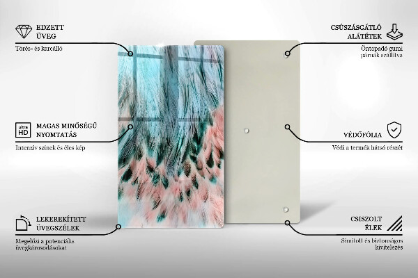 Cutting board Boho bird feathers