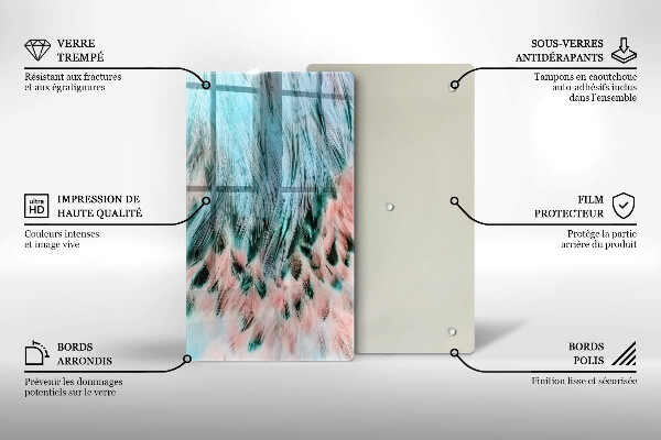 Cutting board Boho bird feathers