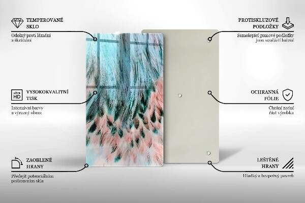 Cutting board Boho bird feathers