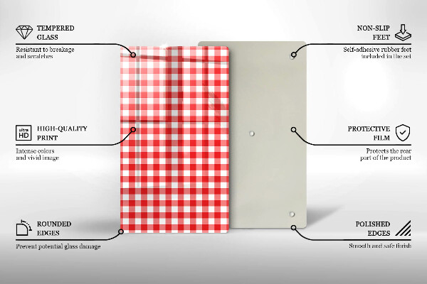 Worktop saver Red white grille