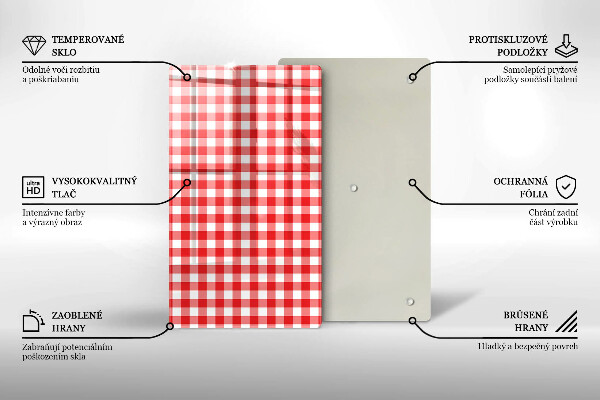 Worktop saver Red white grille