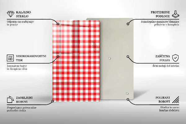 Worktop saver Red white grille