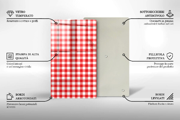 Worktop saver Red white grille