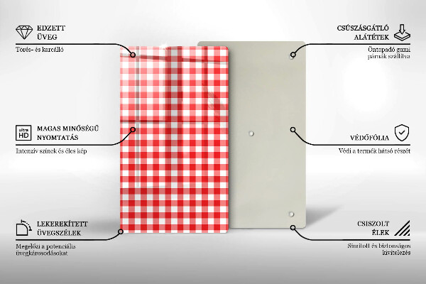 Worktop saver Red white grille
