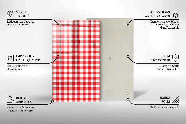 Worktop saver Red white grille
