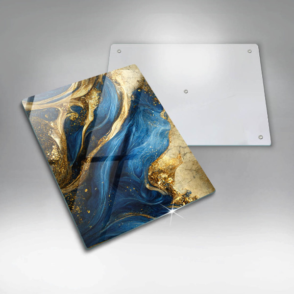 Worktop saver Blue-gold marble