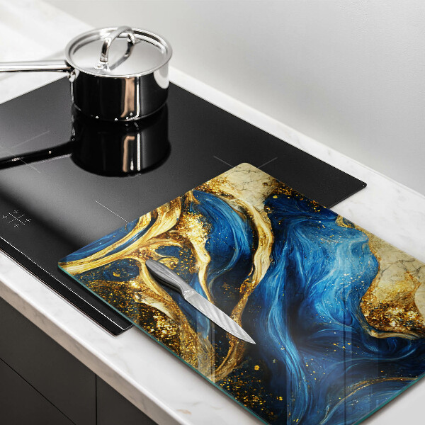 Worktop saver Blue-gold marble