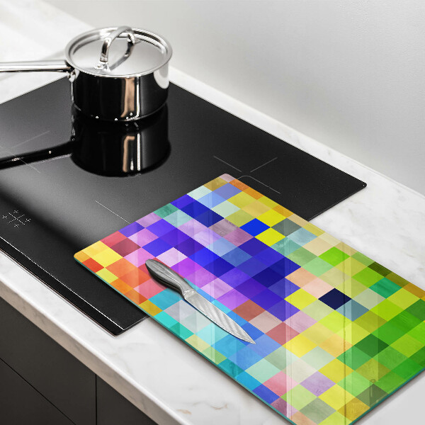 Cutting board Colorful squares pixels