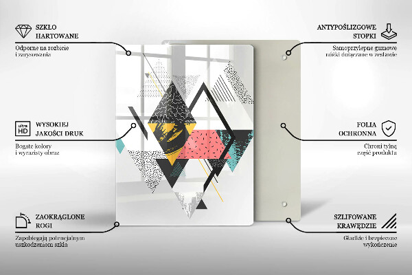 Cutting board Painted triangles