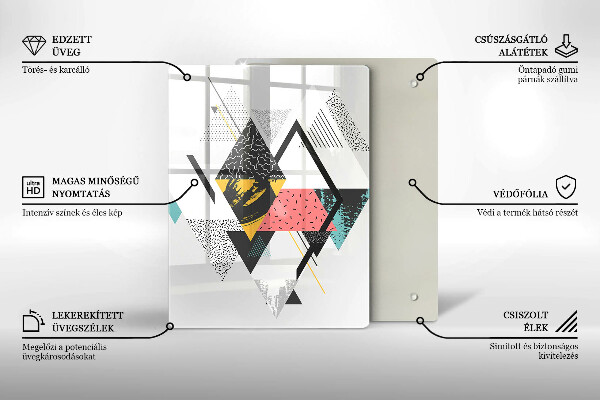 Cutting board Painted triangles