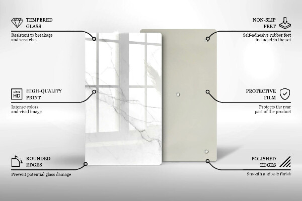 Cutting board Delicate white marble