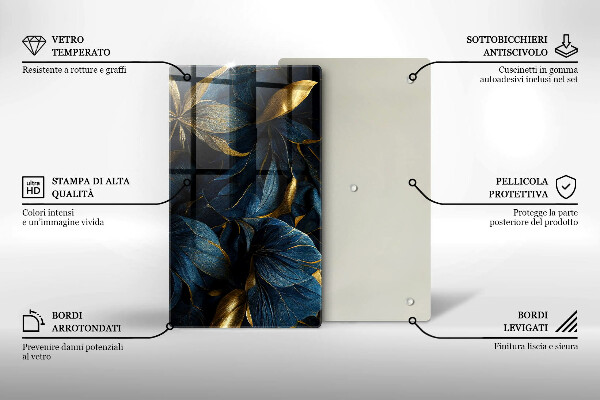 Worktop saver Decorative leaves with gold