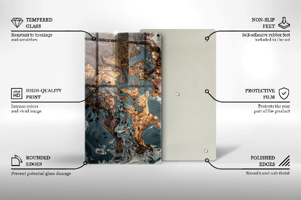 Worktop saver Decorative rock with gold