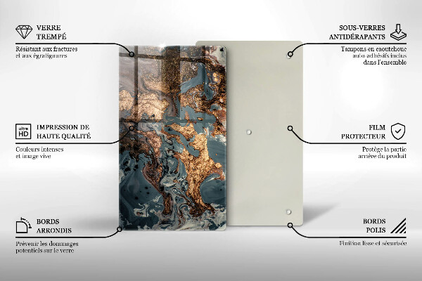 Worktop saver Decorative rock with gold