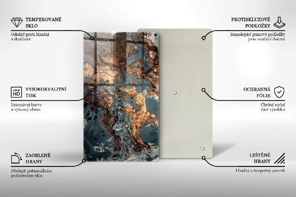 Worktop saver Decorative rock with gold