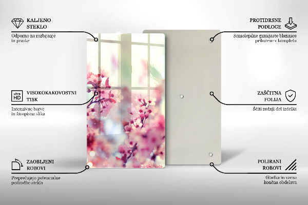 Cutting board Spring pink flowers