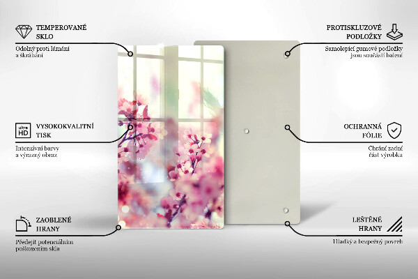 Cutting board Spring pink flowers