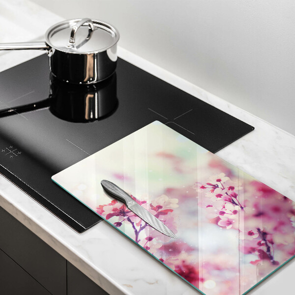 Cutting board Spring pink flowers