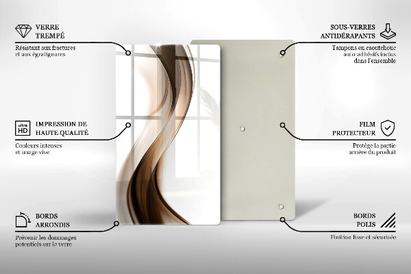 Cutting board Abstraction brown lines