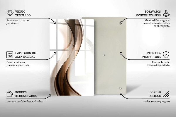 Cutting board Abstraction brown lines