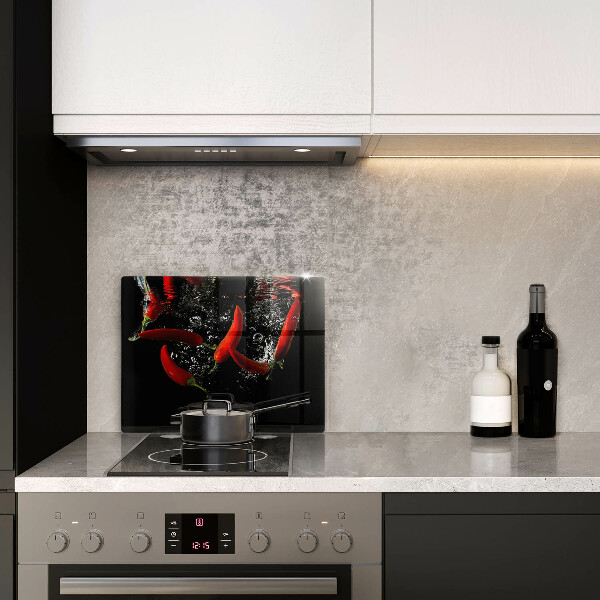 Chopping board Chili peppers in water