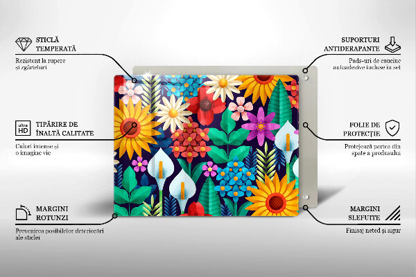 Chopping board Illustration meadow flowers