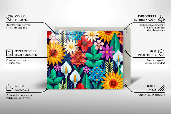 Chopping board Illustration meadow flowers
