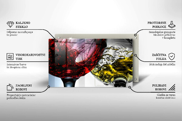 Chopping board Wine glasses