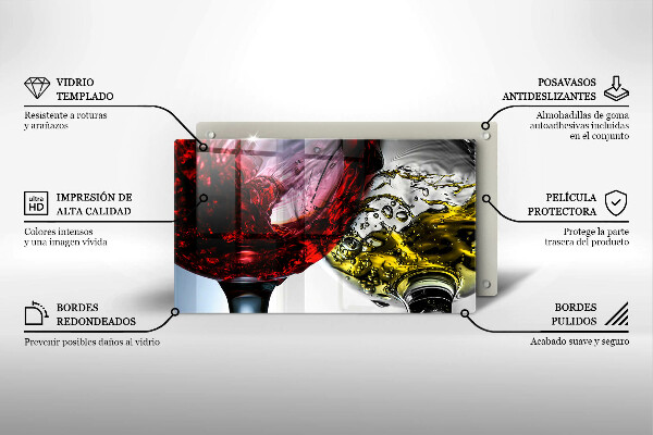 Chopping board Wine glasses