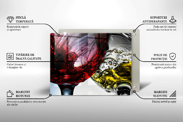 Chopping board Wine glasses