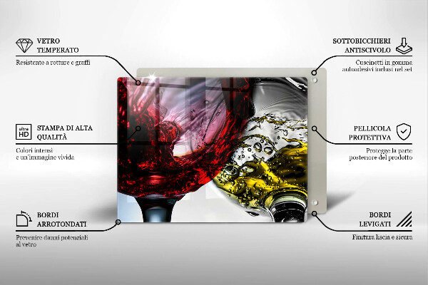 Chopping board Wine glasses