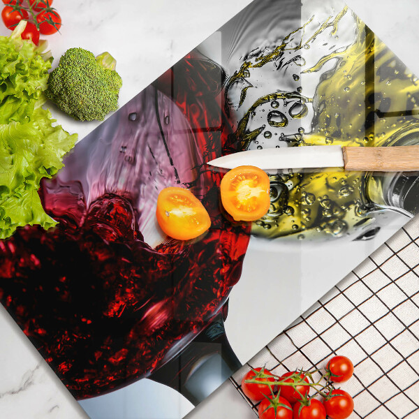 Chopping board Wine glasses