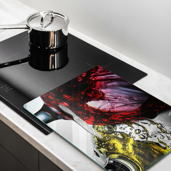 Chopping board Wine glasses