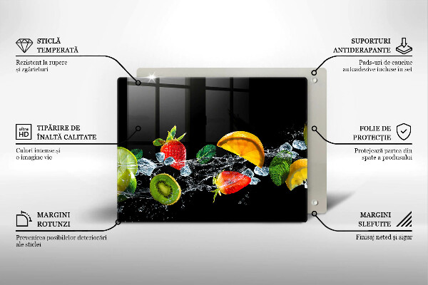 Chopping board Fruits in water