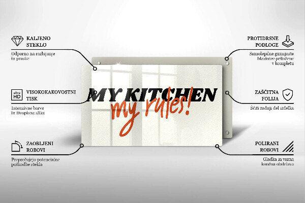 Chopping board The inscription My Kitchen My Rules