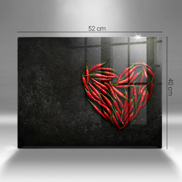 Chopping board Chili peppers heart